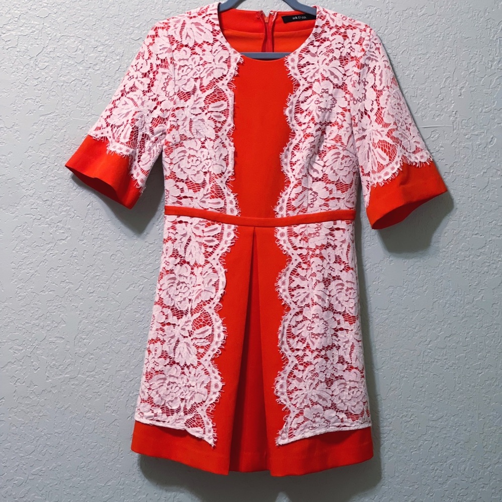 Orange and Lace Mini Dress